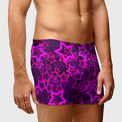 Трусы-боксеры мужские Purple stars, цвет: 3D-принт — фото 2