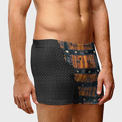 Трусы-боксеры мужские Металлическая клепаная обшивка, цвет: 3D-принт — фото 2