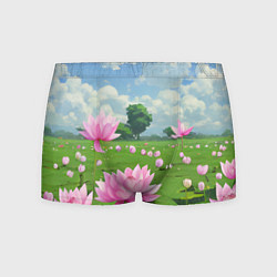 Трусы-боксеры мужские Вид на лотосы аниме, цвет: 3D-принт