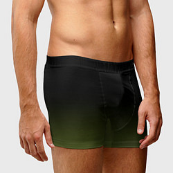 Трусы-боксеры мужские Черный и хвойный зеленый градиент, цвет: 3D-принт — фото 2