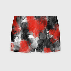 Трусы-боксеры мужские Черно-красная абстрактная текстура акварели, цвет: 3D-принт