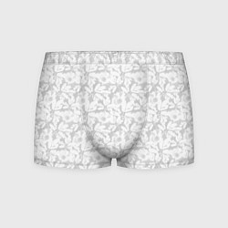 Мужские трусы Белые цветы на светло сером