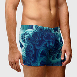 Трусы-боксеры мужские Закрученный синий фрактал, цвет: 3D-принт — фото 2