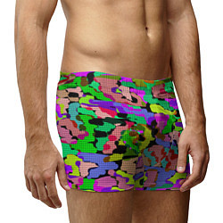 Трусы-боксеры мужские Разноцветный клетчатый камуфляж, цвет: 3D-принт — фото 2