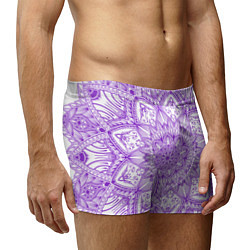 Трусы-боксеры мужские Фиолетовая мандала, цвет: 3D-принт — фото 2