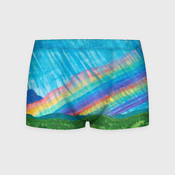 Трусы-боксеры мужские Летний дождь радуга, цвет: 3D-принт