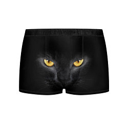 Трусы-боксеры мужские Чёрная кошка с оранжевыми глазами, цвет: 3D-принт