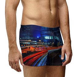 Трусы-боксеры мужские Ночной мегаполис night city, цвет: 3D-принт — фото 2