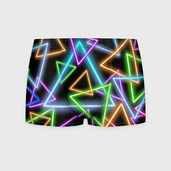 Трусы-боксеры мужские Неоновые треугольники - текстура, цвет: 3D-принт