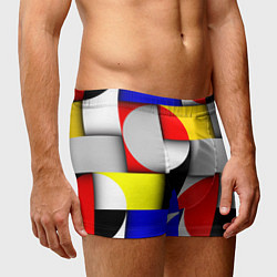 Трусы-боксеры мужские Оптическая иллюзия из кругов, прямоугольников и фи, цвет: 3D-принт — фото 2