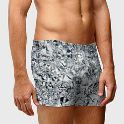 Трусы-боксеры мужские Сверкающие кристаллы серебра, цвет: 3D-принт — фото 2