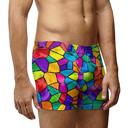 Трусы-боксеры мужские Разноцветная мозаика, цвет: 3D-принт — фото 2