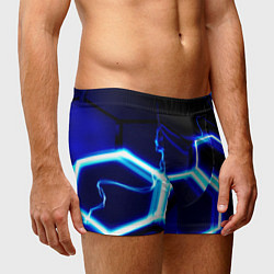 Трусы-боксеры мужские Neon abstraction plates storm, цвет: 3D-принт — фото 2