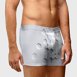 Трусы-боксеры мужские Серый соты, цвет: 3D-принт — фото 2