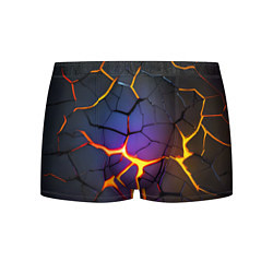Трусы-боксеры мужские Неоновые трещины - лава, цвет: 3D-принт