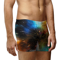 Трусы-боксеры мужские Бескрайний космос - неон, цвет: 3D-принт — фото 2