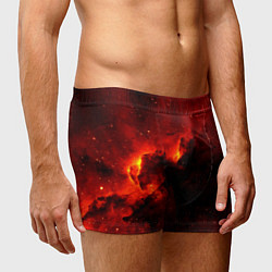 Трусы-боксеры мужские Огненный туманный космос, цвет: 3D-принт — фото 2