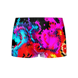 Трусы-боксеры мужские Pixel neon mosaic, цвет: 3D-принт