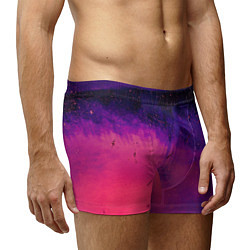 Трусы-боксеры мужские Фиолетовый космос, цвет: 3D-принт — фото 2