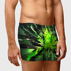 Трусы-боксеры мужские Fractal green explosion, цвет: 3D-принт — фото 2