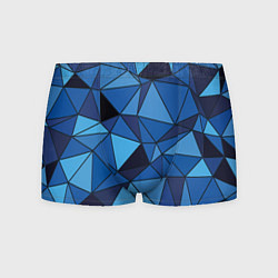 Трусы-боксеры мужские Синие треугольники, абстракт, цвет: 3D-принт