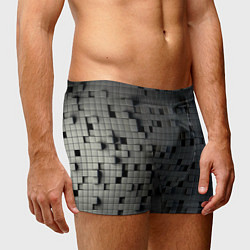 Трусы-боксеры мужские Digital pixel black, цвет: 3D-принт — фото 2