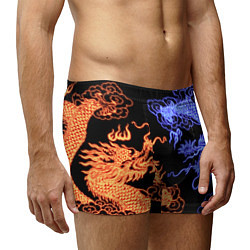 Трусы-боксеры мужские Парящие неоновые драконы, цвет: 3D-принт — фото 2