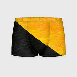 Трусы-боксеры мужские Желто-черные масляные краски, цвет: 3D-принт