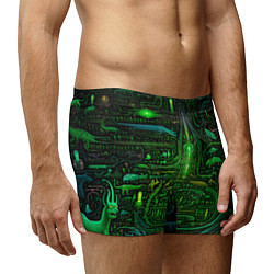 Трусы-боксеры мужские Психоделика в зеленом - нейронная сеть, цвет: 3D-принт — фото 2