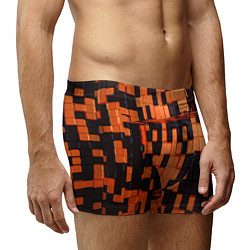 Трусы-боксеры мужские Чёрные и оранжевые кубики, цвет: 3D-принт — фото 2