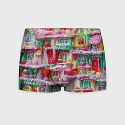 Трусы-боксеры мужские Домики из сладостей, цвет: 3D-принт