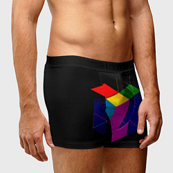 Трусы-боксеры мужские Многосторонний цветной куб, цвет: 3D-принт — фото 2