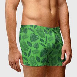 Трусы-боксеры мужские Зеленые листики, цвет: 3D-принт — фото 2