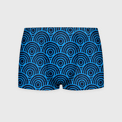 Трусы-боксеры мужские Синие круги паттерн, цвет: 3D-принт