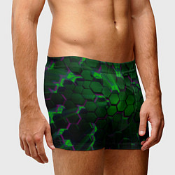Трусы-боксеры мужские Зелёные соты, цвет: 3D-принт — фото 2