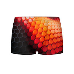 Трусы-боксеры мужские Hexagon orange, цвет: 3D-принт