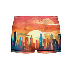 Трусы-боксеры мужские Городской пейзаж на рассвете, цвет: 3D-принт