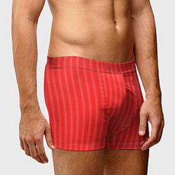 Трусы-боксеры мужские Полосатый красный, цвет: 3D-принт — фото 2