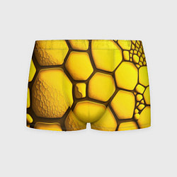 Трусы-боксеры мужские Желтые объемные плиты, цвет: 3D-принт