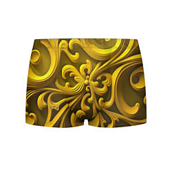 Трусы-боксеры мужские Желтый объемный узор, цвет: 3D-принт