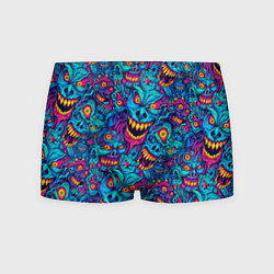 Трусы-боксеры мужские Неоновые монстры - graffiti art style pattern, цвет: 3D-принт
