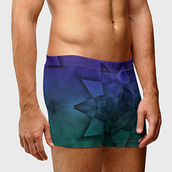 Трусы-боксеры мужские Холодный градиент зелено-фиолетовый, цвет: 3D-принт — фото 2