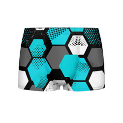 Трусы-боксеры мужские Шестиугольники абстрактный фон, цвет: 3D-принт