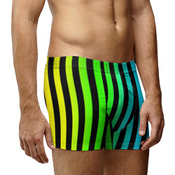 Трусы-боксеры мужские Цветные полоски, цвет: 3D-принт — фото 2