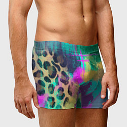 Трусы-боксеры мужские Пятна краски и леопардовая шкура абстракция, цвет: 3D-принт — фото 2