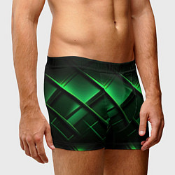 Трусы-боксеры мужские Зеленые неоновые плиты, цвет: 3D-принт — фото 2