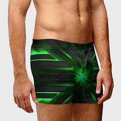 Трусы-боксеры мужские Зеленый свет в абстракции, цвет: 3D-принт — фото 2