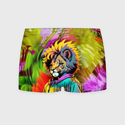 Трусы-боксеры мужские Funny lion cub - pop art, цвет: 3D-принт