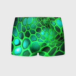 Трусы-боксеры мужские Зеленые неоновые соты, цвет: 3D-принт