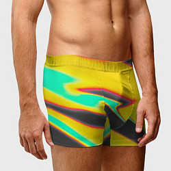 Трусы-боксеры мужские Слияние жёлтого голубого чёрного цветов, цвет: 3D-принт — фото 2